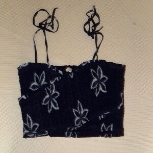 Floral Black and White Women's Top